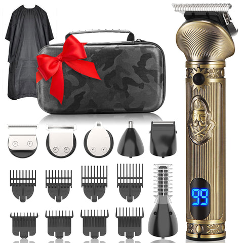 REHOYO Beard Trimmer Men, Professional Hair Clippers with T-Blade Trimmer, Electric Razor Shavers Grooming Kit for Nose Mustache Body Hair w/Travel Case, 180 Mins Working Time, Gifts for Men