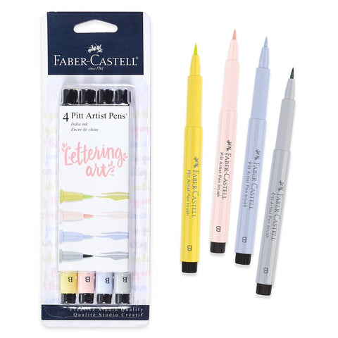 Faber-Castell Pitt Artist Pens - Brush Lettering - 4 Pastel Colors