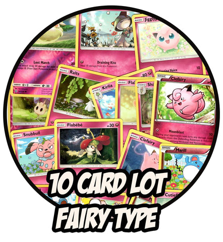 Pokemon -10 Card Lot - Fairy Type Only - No Duplicates - Jigglypuff Ralts Marill
