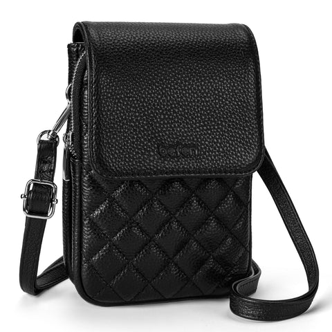 befen Genuine Leather Mobile Phone Case for Hanging Leather for Women, Mobile Phone Bag, Women's Shoulder Bags with RFID Blocking Card Slots, Small Mobile Phone Bag, Mobile Phone Shoulder Bag, Diamond