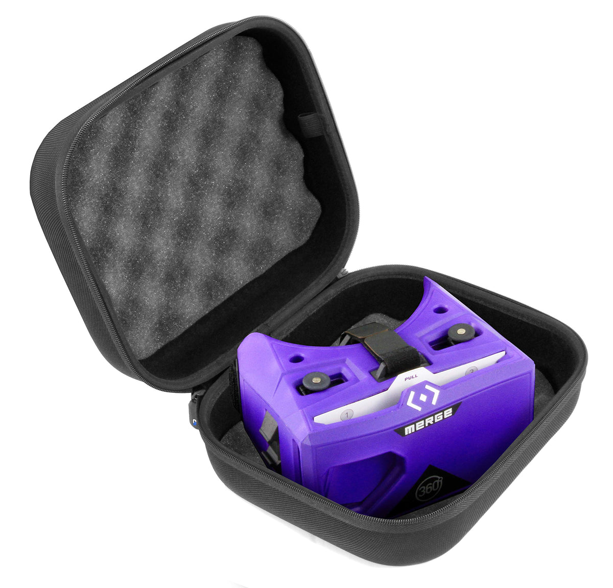 Casematix Virtual Reality Headset Case Compatible with Merge VR Headset with Travel Handle and Protective Padded Foam Interior, Case Only