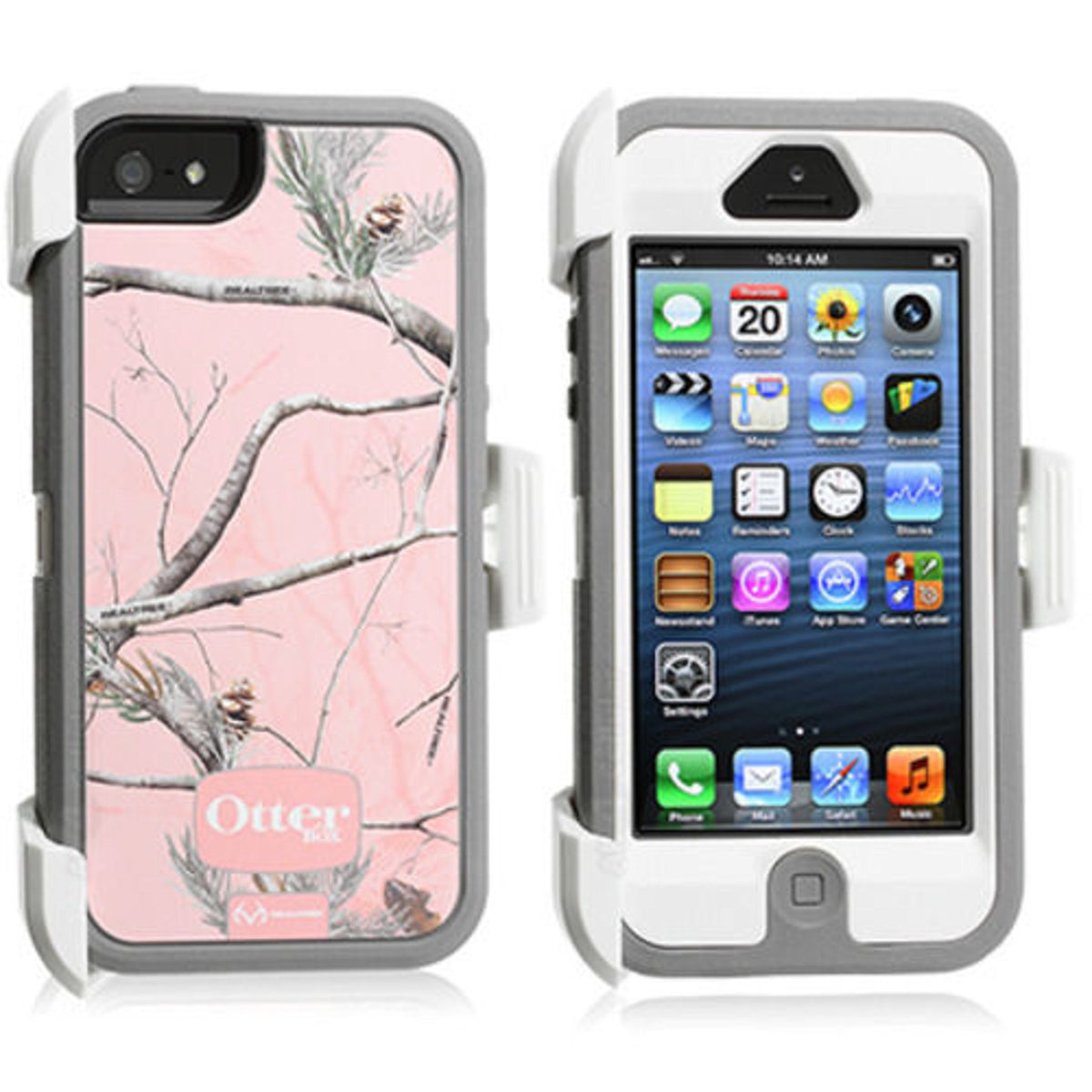 OTTERBOX DEFENDER SERIES Case for iPhone SE (1st gen - 2016) and iPhone 5/5s - Retail Packaging - REALTREE AP PINK (WHITE/GUNMETAL GREY/AP PINK DESIGN)