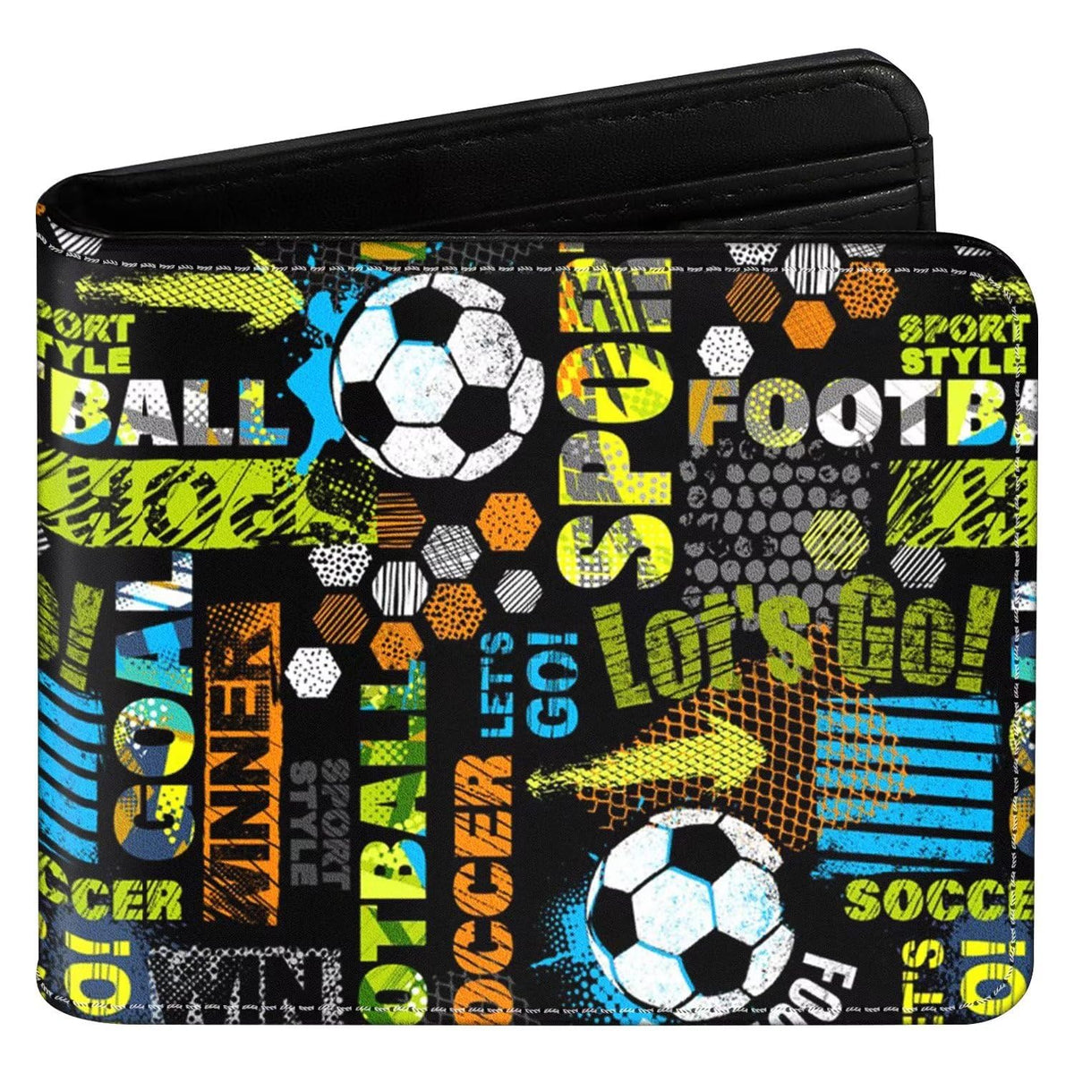 Wallet for Boys Soccer Leather Wallets Credit Id Card Cash Holder Black Rfid Blocking Zipper Cute Cool Funny Aesthetic Race Car Wallets With Coin Pocket Id Window Teen Wallets for Boys Teenager Wallet