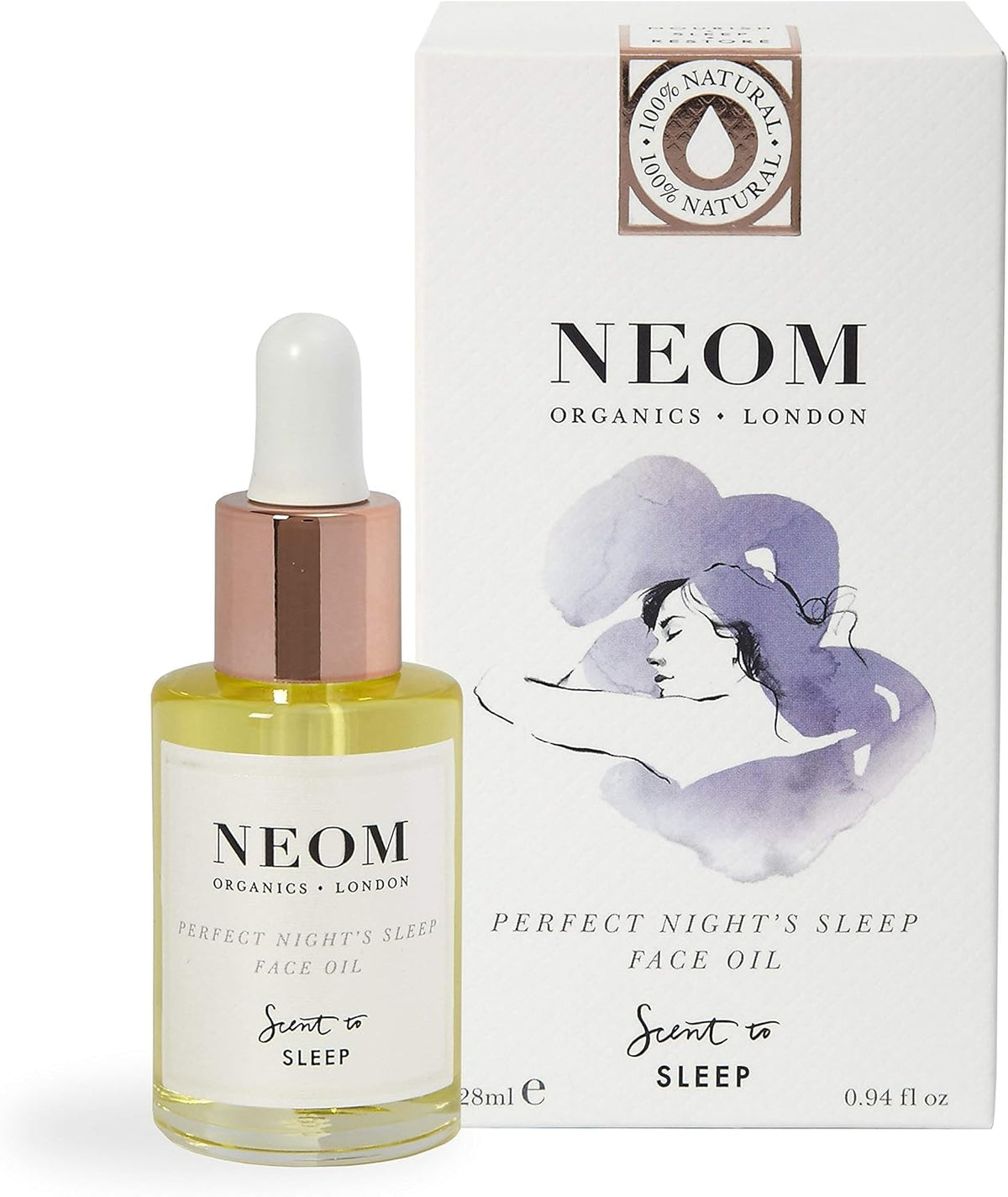 NEOM Perfect Night's Sleep Face Oil, Scent to Sleep Range, 28ml