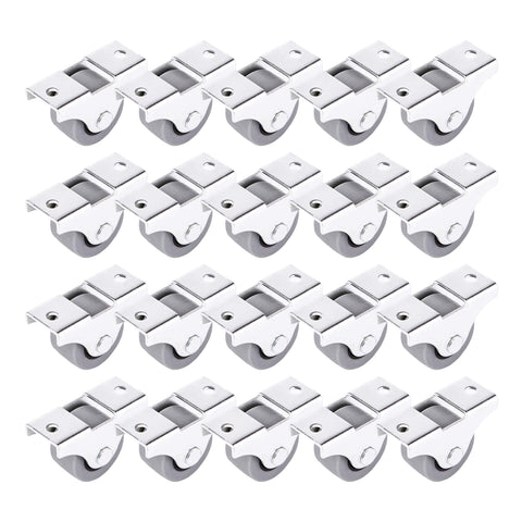 (Pack of 20) 25 mm Small Wheel Castors Rubber Casters Castors for Furniture Non-Swivel Small Wheels Non-Plastic Appliance & Equipment Small Wheel Castors Casters Set (20)