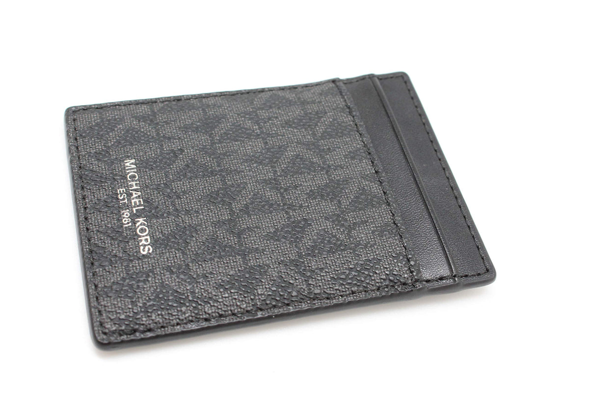 Michael Kors MenÃ¢â‚¬â„¢s Leather Gifting Money Clip Card Case Box Set Black