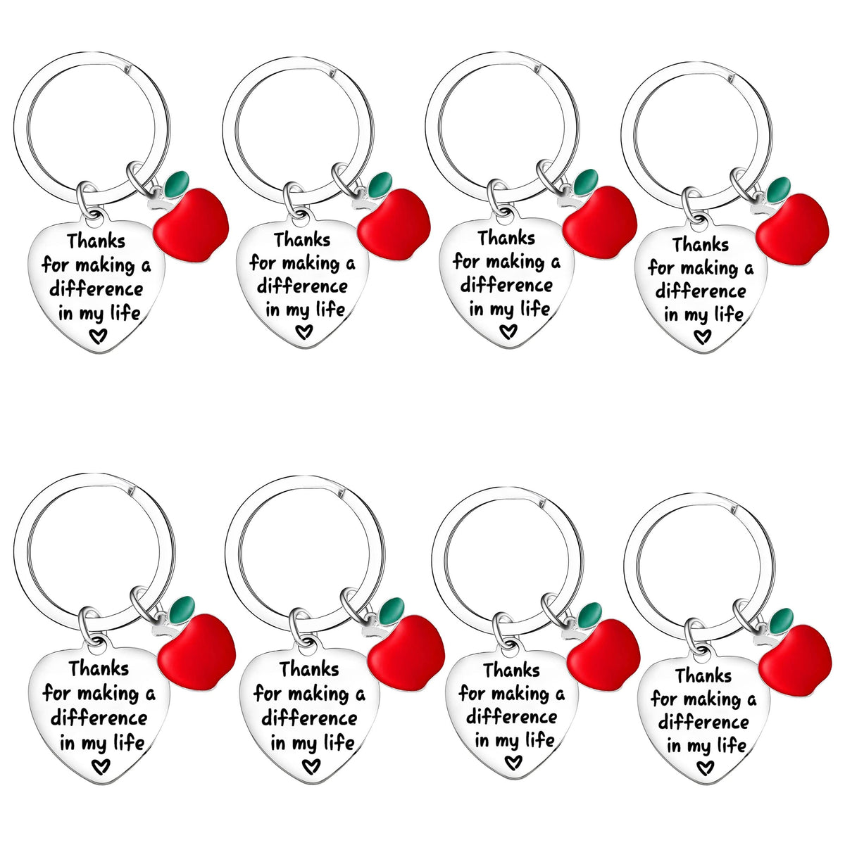 Nimteve 8 PCS Teacher Keychain Teachers Appreciation Gifts from Students Retirement Gifts Graduation Gifts for Teachers, Teacher Keychain?thanks for Making a Difference in My Life?, One Size