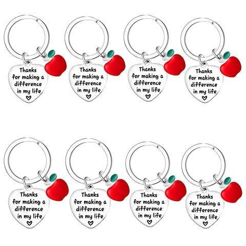 Nimteve 8 PCS Teacher Keychain Teachers Appreciation Gifts from Students Retirement Gifts Graduation Gifts for Teachers, Teacher Keychain?thanks for Making a Difference in My Life?, One Size