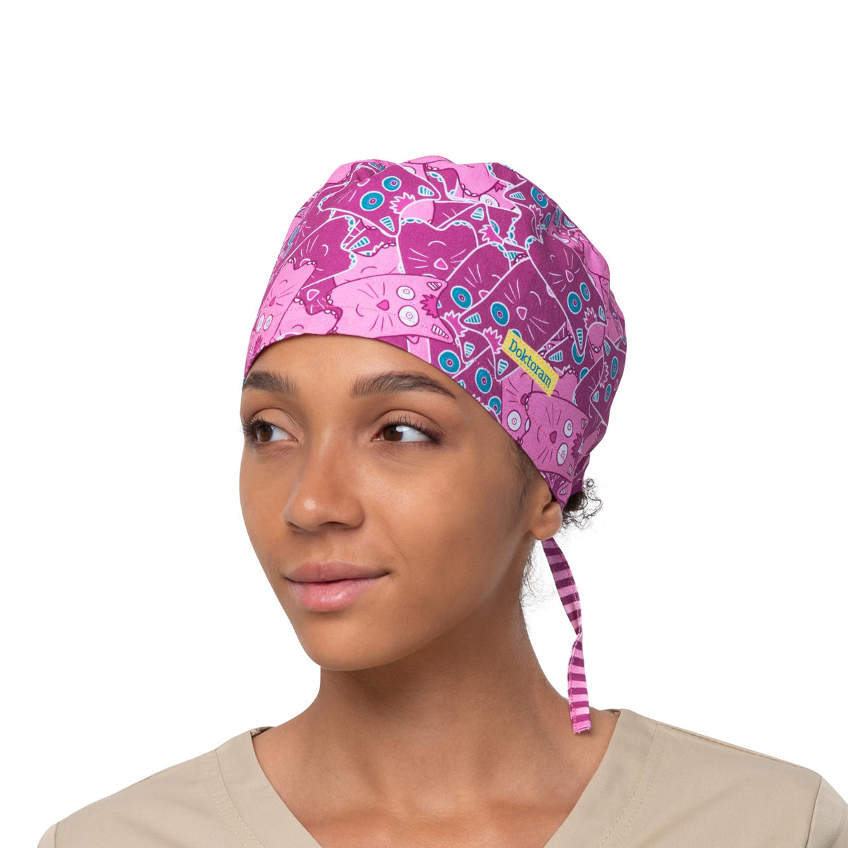 Funny Hats for Women and Mens with Cute Print (Purple Cats Looking)
