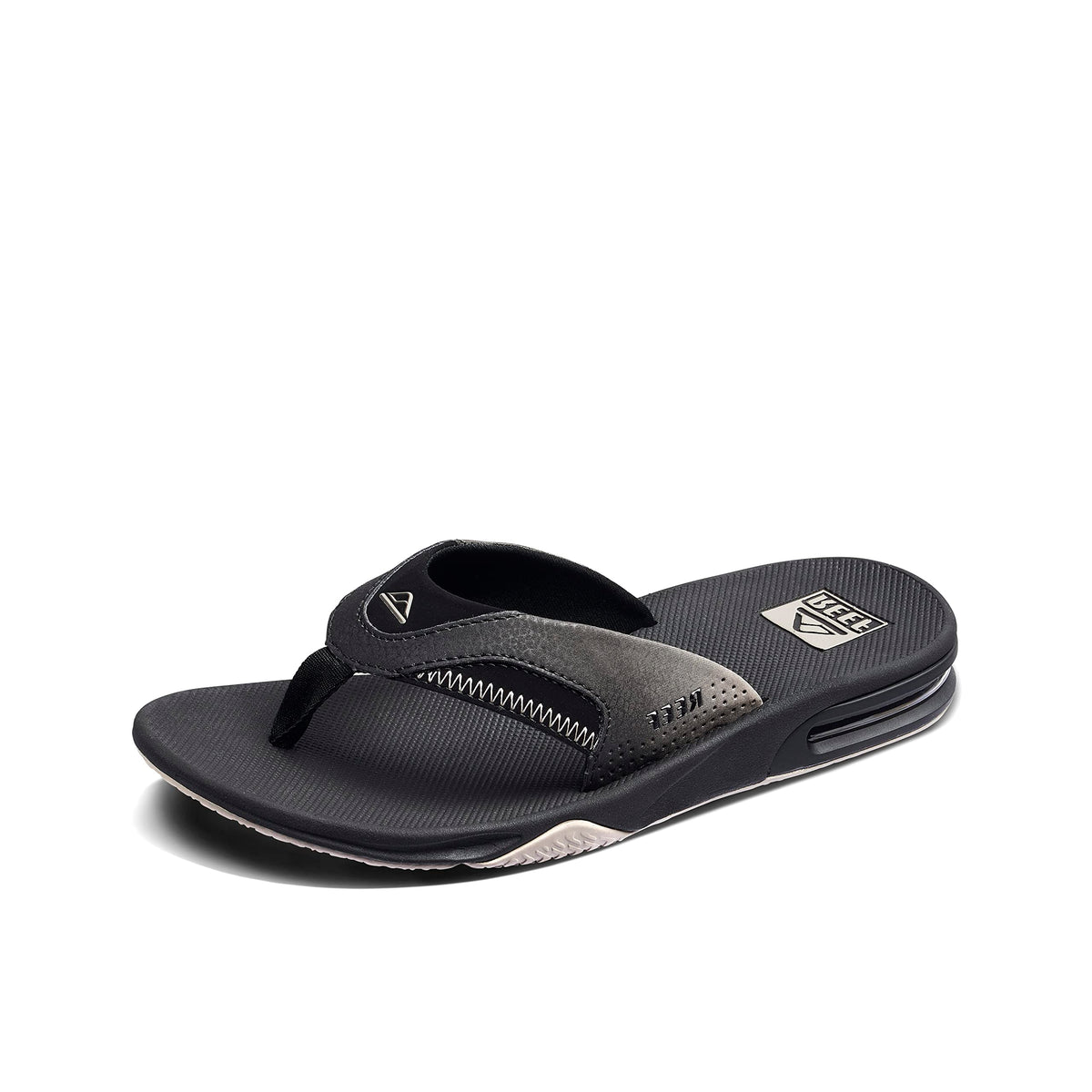 Reef Men's Fanning Flip-Flop, Black/Taupe Fade, 10