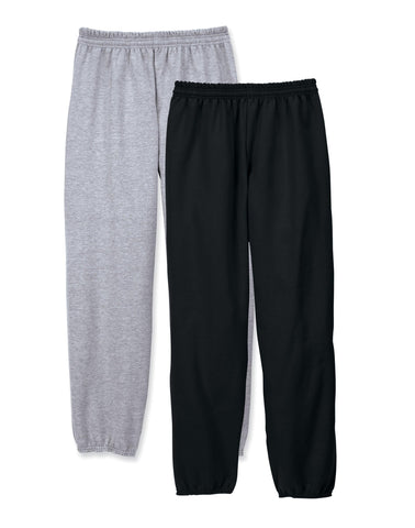 Hanes Comfortblend Men's EcoSmart Best Sweatpants, Athletic Lounge Pants with Cinched Cuffs, 1, Black/Light Steel-2 Pack