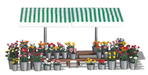 Busch 1072 Flower Market Stand HO Structure Scale Model Structure