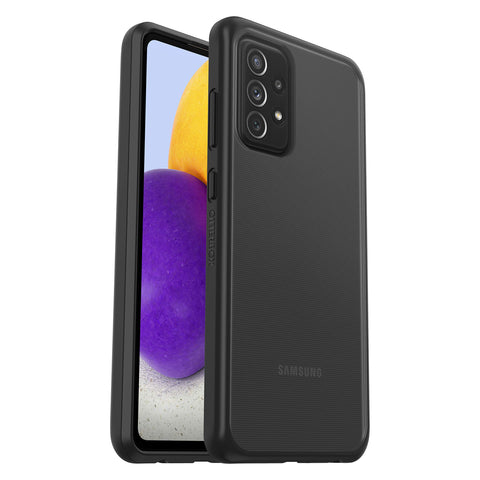 OtterBox Sleek Series Case for Samsung Galaxy A72, Shockproof, Drop Proof, Ultra-Slim, Protective Thin Case, Tested to Military Standard, Clear/Black, No Retail Packaging