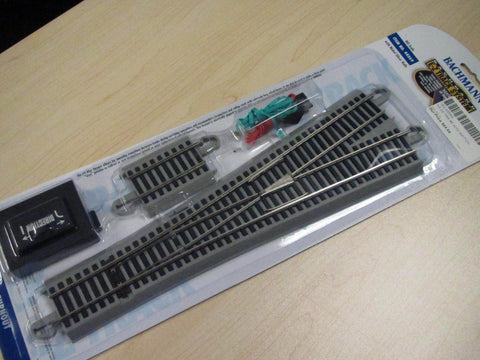 Bachmann HO Scale Nickel Silver/Gray Roadbed EZ-Track Wye #5 Remote Turnout