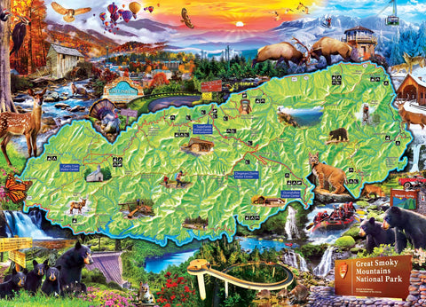 MasterPieces 1000 Piece Jigsaw Puzzle for Adults, Family, Or Kids - Great Smoky Mountains - 19.25"x26.75"