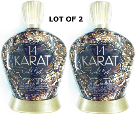 FIYUMLOT of 2 NEW 14 Karat Gold Rush 14x Bronzer Tanning Lotion By Designer Skin