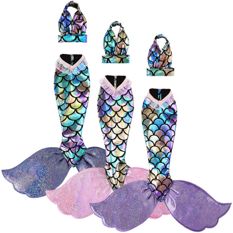 Zhanmai 3 Sets Mermaid Doll Accessories Doll Clothes Mermaid Tail Dress Doll Set Colorful Mermaid Dresses Bikini Swimwear for 11.5-12 Inch Doll Girl Birthday Gift(Blue, Pink, Purple,Cute Style)