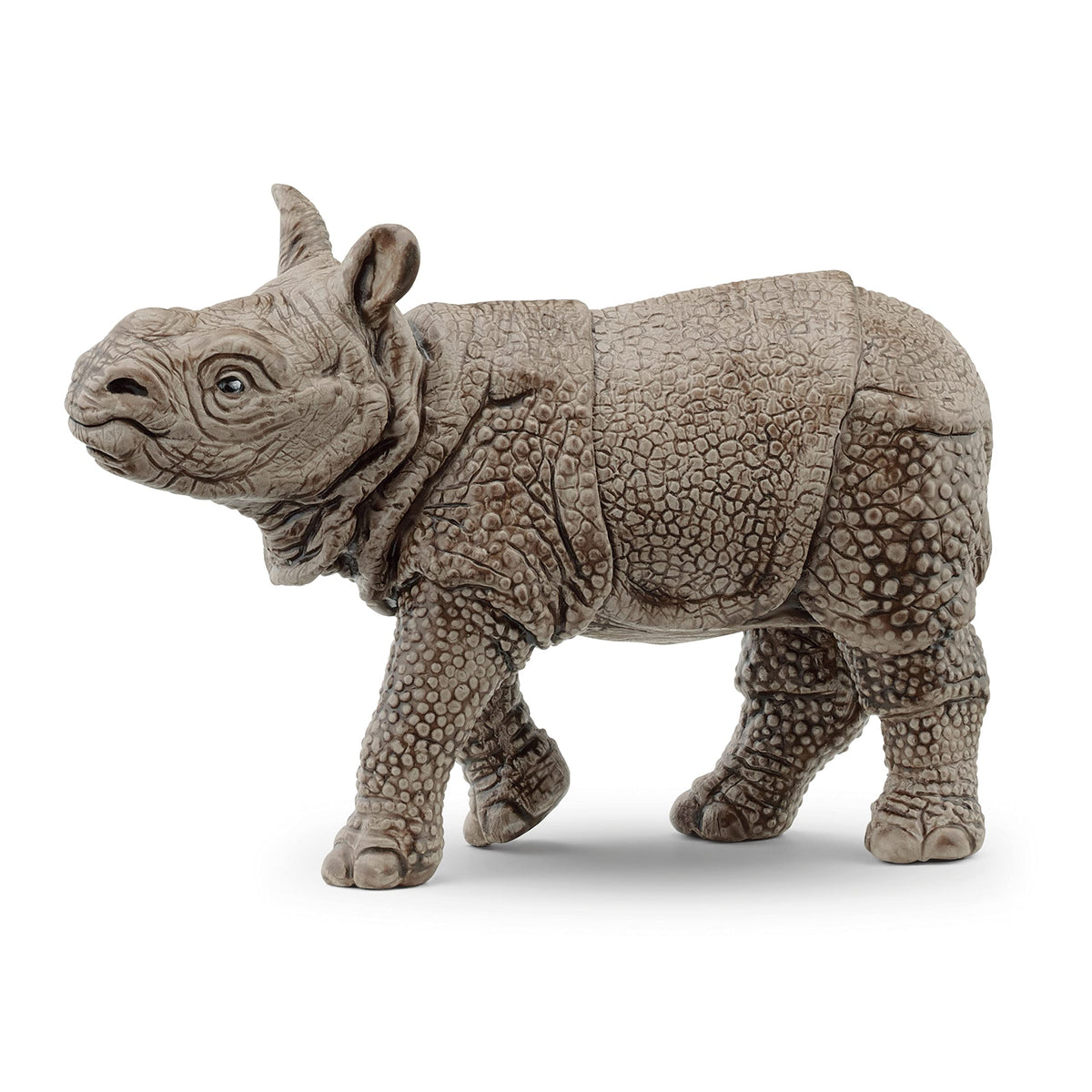 Schleich 14860 Indian Rhinoceros Baby Toy Figurine from 3 years, Grey