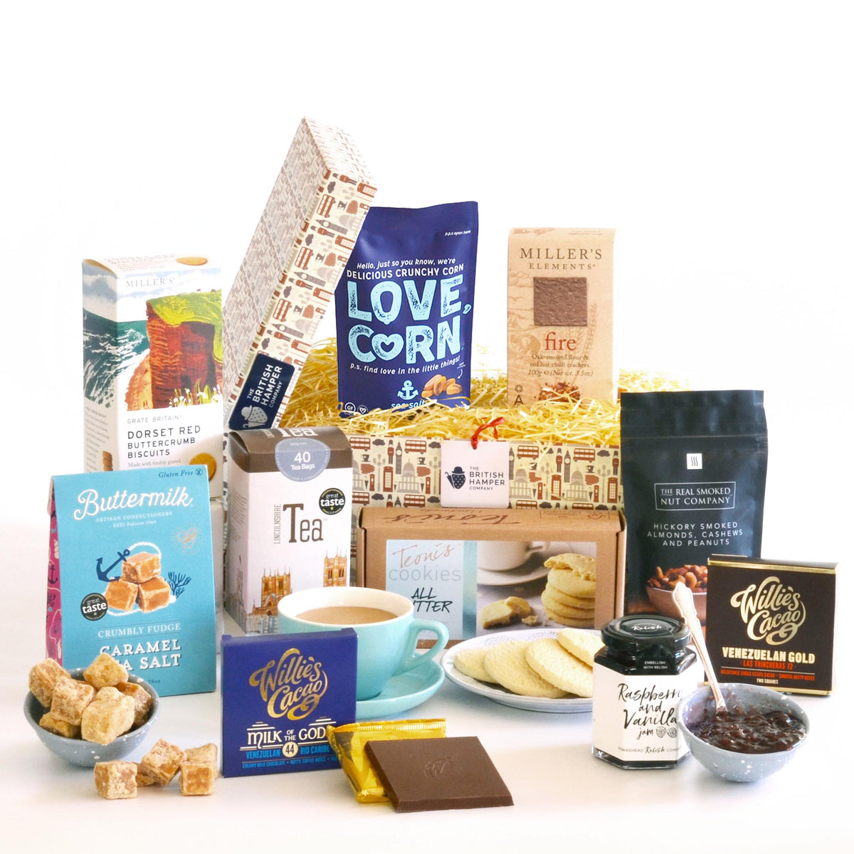 British Hamper Company Luxury Gift Hamper Gourmet Food - Gifts For Men, Women, Him, Her, Girlfriend, Wife, Get Well Soon Treat Food Gift Baskets, Afternoon Tea For Birthday Gifts
