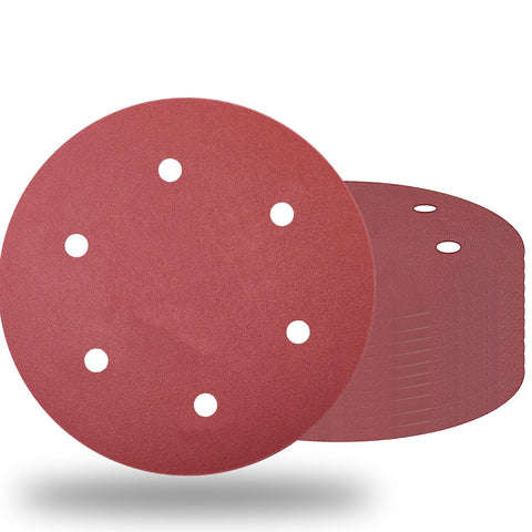 10 Pack 9 Inch 6 Hole 150 Grits Drywall Sanding Disc, 9" Hook and Loop Sandpaper Aluminum Oxide Sanding Pads Sand Paper for Drywall Sander