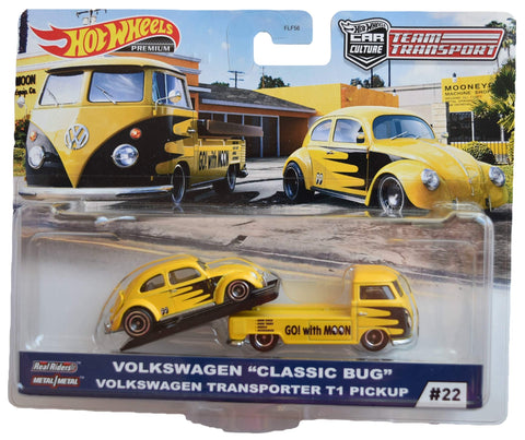 Mattel Hot Wheels Team Transport Volkswagen Transporter T1 Pickup #22, Yellow