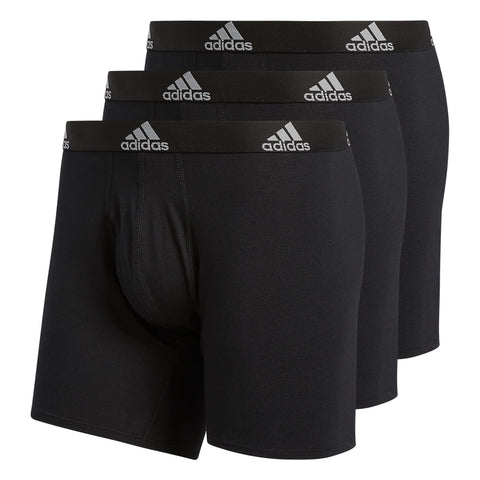 adidas Men's Stretch Cotton Boxer Brief Underwear (3-Pack), Black/Light Onix Grey, XX-Large Big Tall