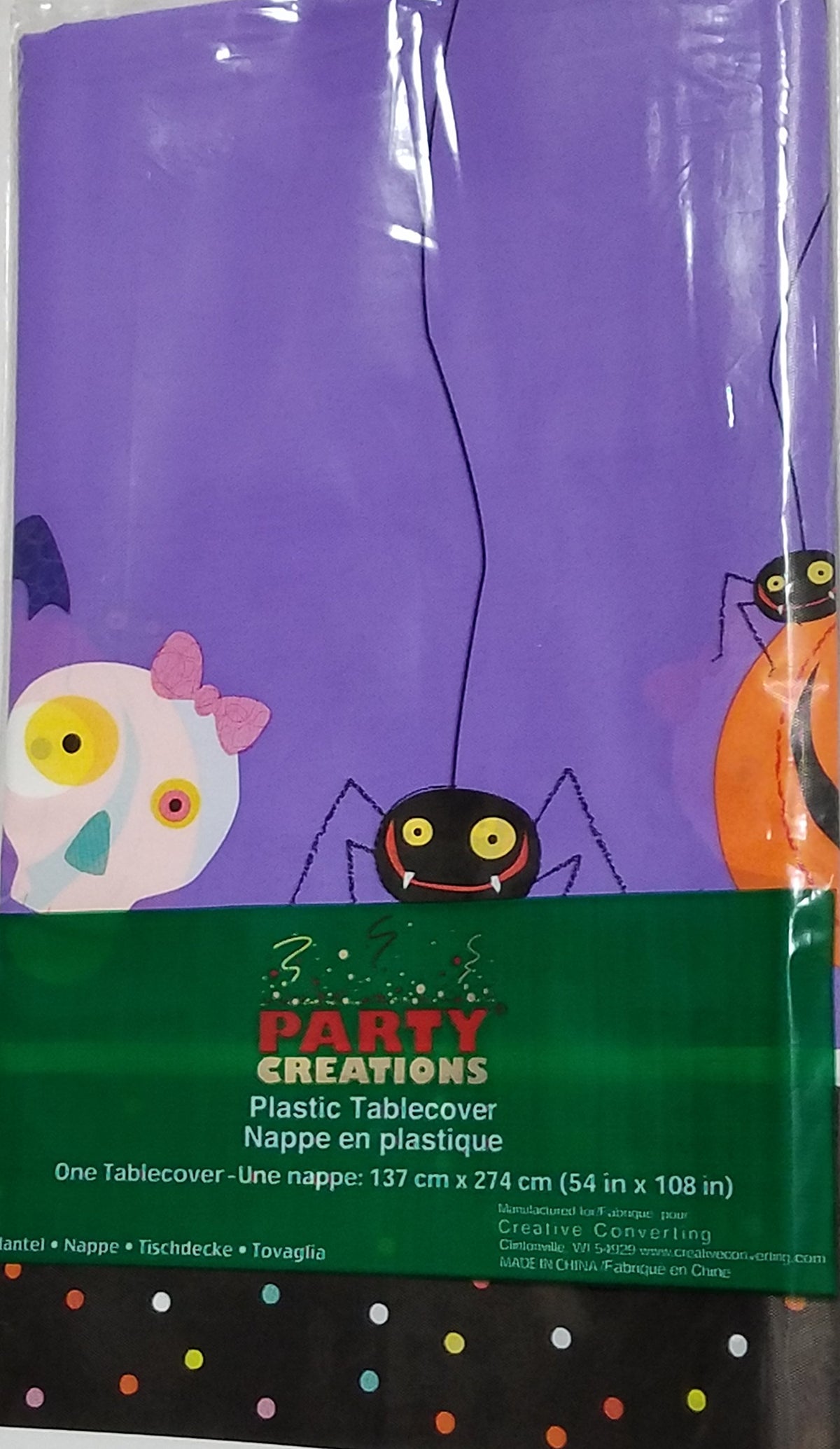 Halloween Plastic Tablecover Tablecloth 54" x 108"