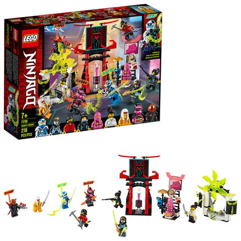 LEGO NINJAGO GamerÃƒÂ¢Ã¢â€šÂ¬Ã¢â€žÂ¢s Market 71708 Ninja Market Building Kit (218 Pieces)
