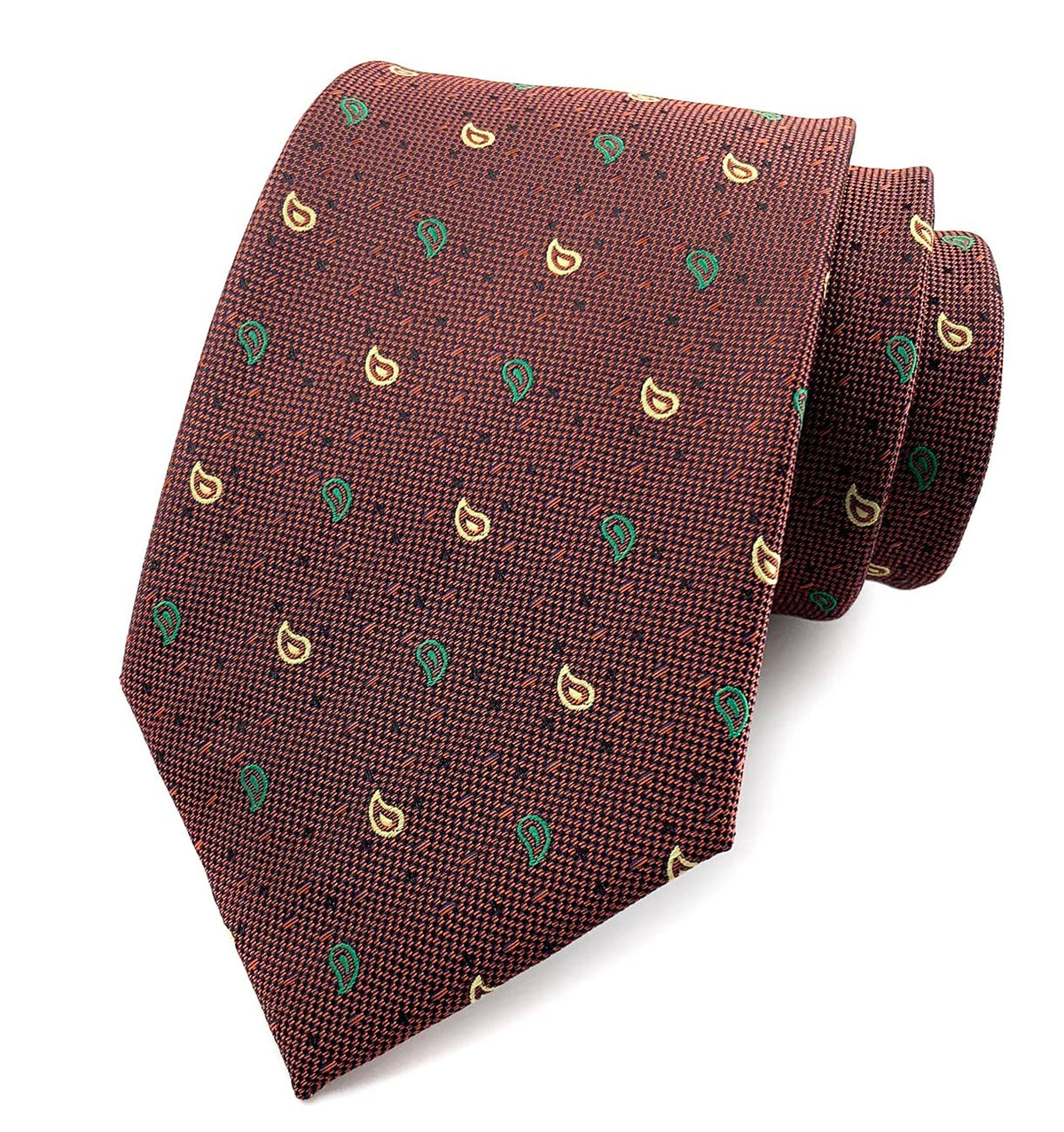 marysgift Brown Tie Men's Fashion Paisley Slim Ties for Men Wedding Tie Party Business Formal Classic Neckties - 119