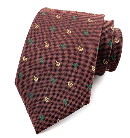 marysgift Brown Tie Men's Fashion Paisley Slim Ties for Men Wedding Tie Party Business Formal Classic Neckties - 119