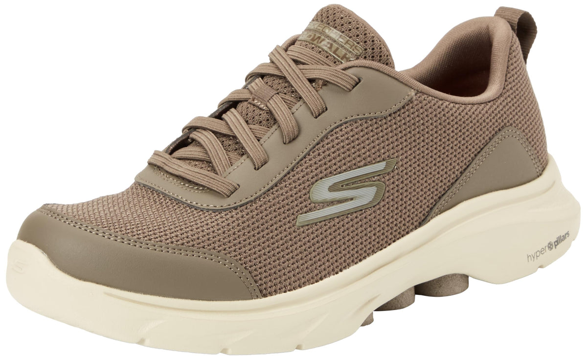 Skechers Men's GO Walk 7, Taupe Textile Synthetic, 10