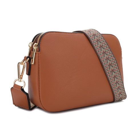 Emperia Crossbody Bag for Women Small Crossbody Camera Purses with Adjustable Webbing Shoulder Strap(Tan)