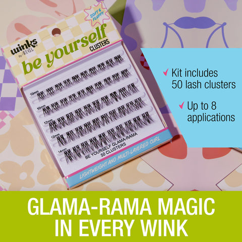 Ardell Winks Be Yourself Glama-Rama Lash Clusters, Lightweight & Multi-Layered Curl, 50 Pack