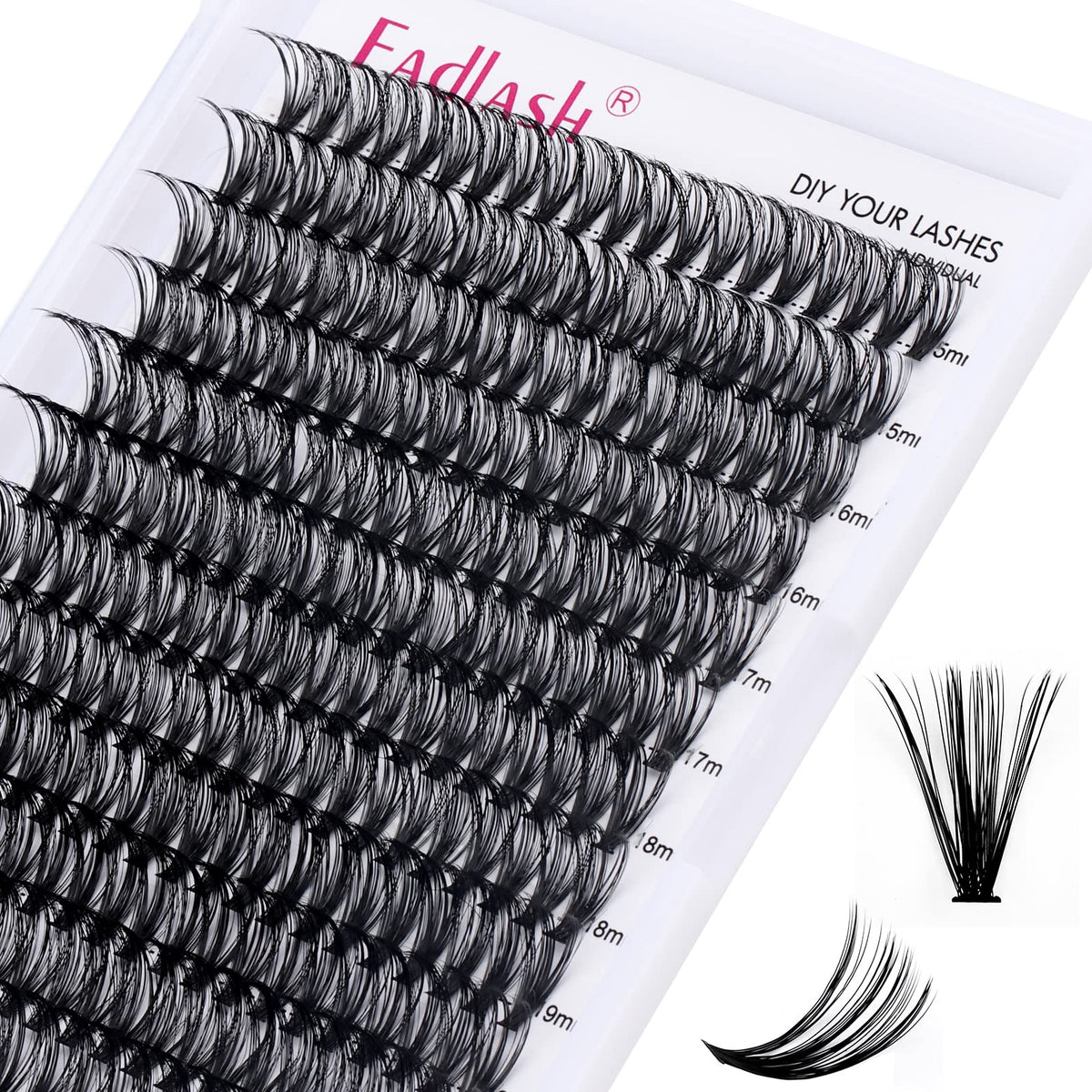 Individual Cluster Lashes Extensions 40D 0.07 D Curl 15-20mm Mixed Trays Extensions 240Pcs Individual Cluster Lashes DIY Eyelash Extensions at Home (40D-0.07D,15-20mm)
