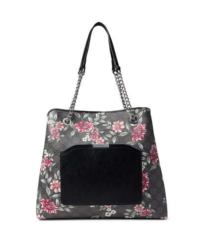 Nine West Canbury Carryall Jet Black Logo Floral One Size
