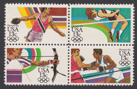1984 Olympic Games 13Ãƒâ€šÃ‚Â¢ USA Postage Stamps Set OF Four