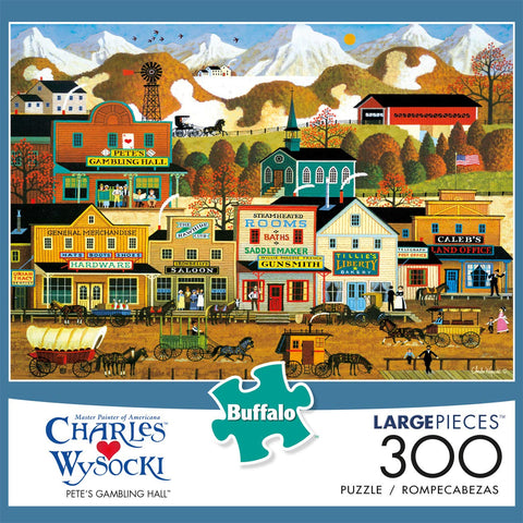 Buffalo Games - Charles Wysocki - Pete's Gambling Hall - 300 LARGE Piece Jigsaw Puzzle