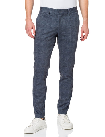 ONLY & SONS Men's Onsmark Check Pants Hy Gw 9887 Noos Trouser, Dress Blues, 32 W/32 L