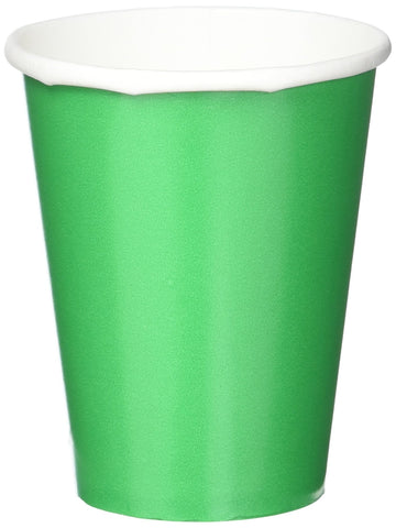 Vibrant Festive Green Paper Cups (6 Packs of 20) - 9 oz. - Perfect for Parties, Gatherings, Picnics & Home Use - 120 Pc.