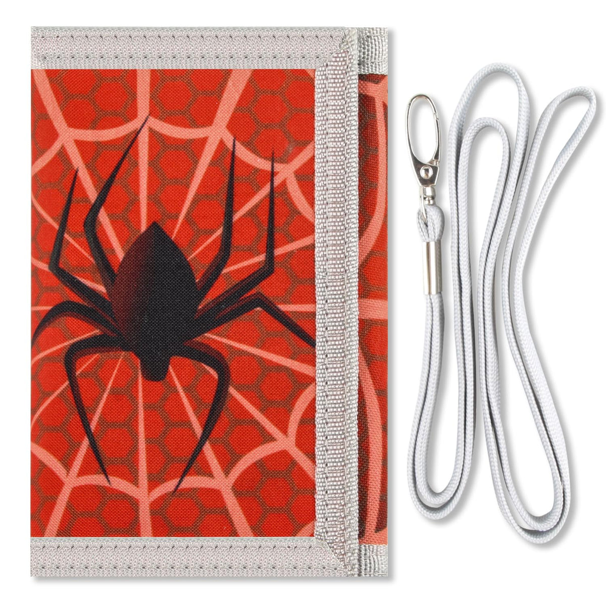 Lamiza Spider Kids Wallet for Boys Man w/Lanyard, Little Boys Wallet for Kids w/Magic Sticker, Zipper Toddler Wallet for Boys w/Coin Pocket, RFID Wallet Boys for Christmas/Birthday Gift Ideas