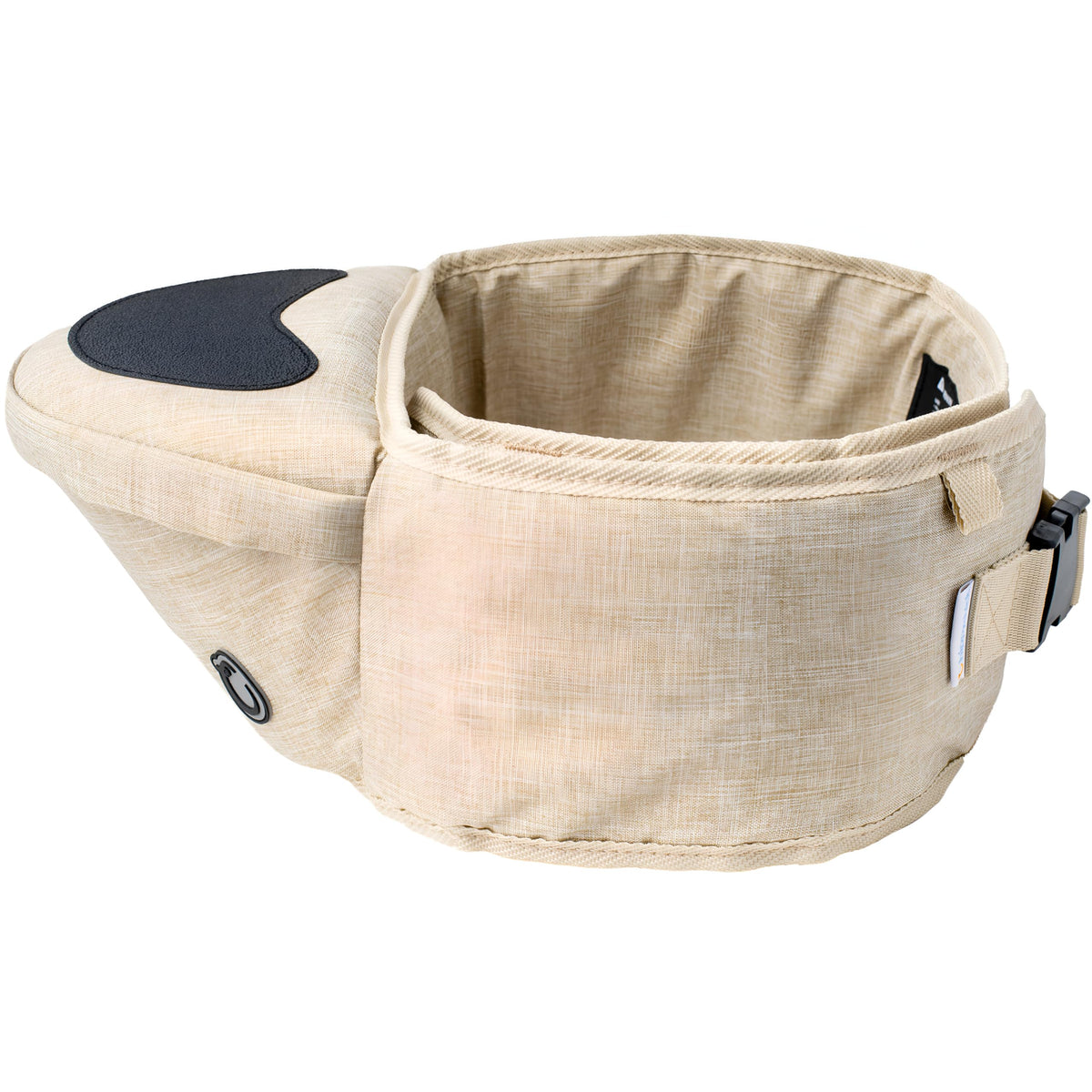 Hippychick Hipseat Baby Carrier, Lightweight Back-Saving Support Waist Stool, Adjustable Strap, Can Carry 6-36 Months Child, Denim Oatmeal