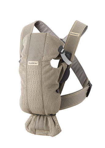 BabyBjÃ¶rn Baby Carrier Mini, 3D Mesh, Grey beige
