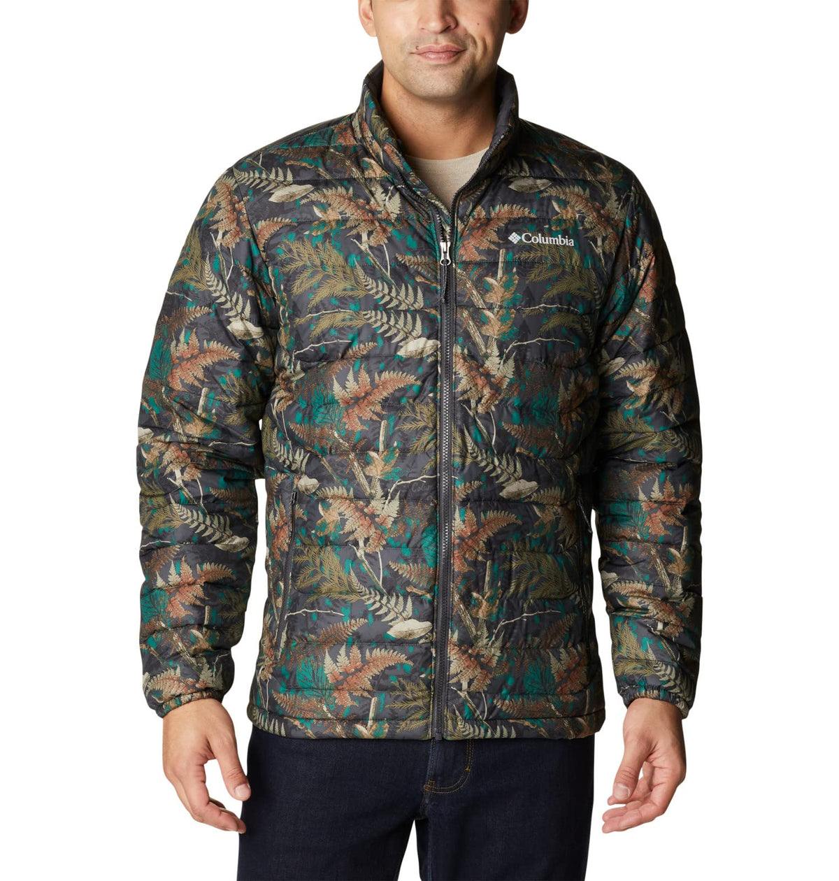 Columbia Men's Powder Lite Jacket, Spruce North Woods Print, 3X
