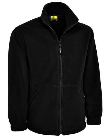 MIG - Mud Ice Gravel Mens Classic Fleece Jacket Coat Sizes XS to 4XL - Work Leisure Sports Casual (2XL - XXL, Black)