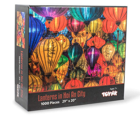 Lanterns in Hoi an City, Vietnam Floating Lights | Puzzle for Adults and Kids | Difficult 1000 Piece Jigsaw Puzzle Toy | Fun Quarantine Gift | Interactive Brain Teaser Challenge for Game Night