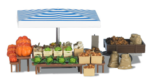 Busch 1070 Vegetable Market Stand HO Structure Scale Model Structure