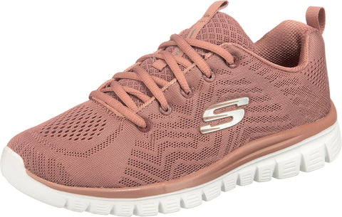 Skechers Women's Graceful Get Connected Sneaker, Mauve Mesh Trim, 5 UK