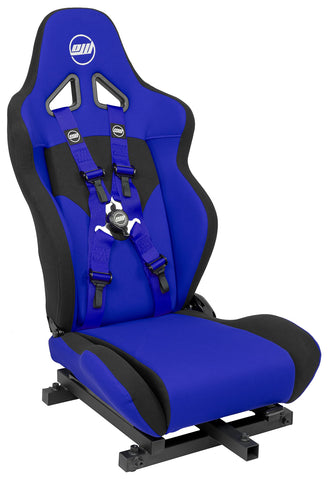 OpenWheeler Racing and Flight Simulation Cockpit Four Point Harness. Virtual Reality add-on. Blue