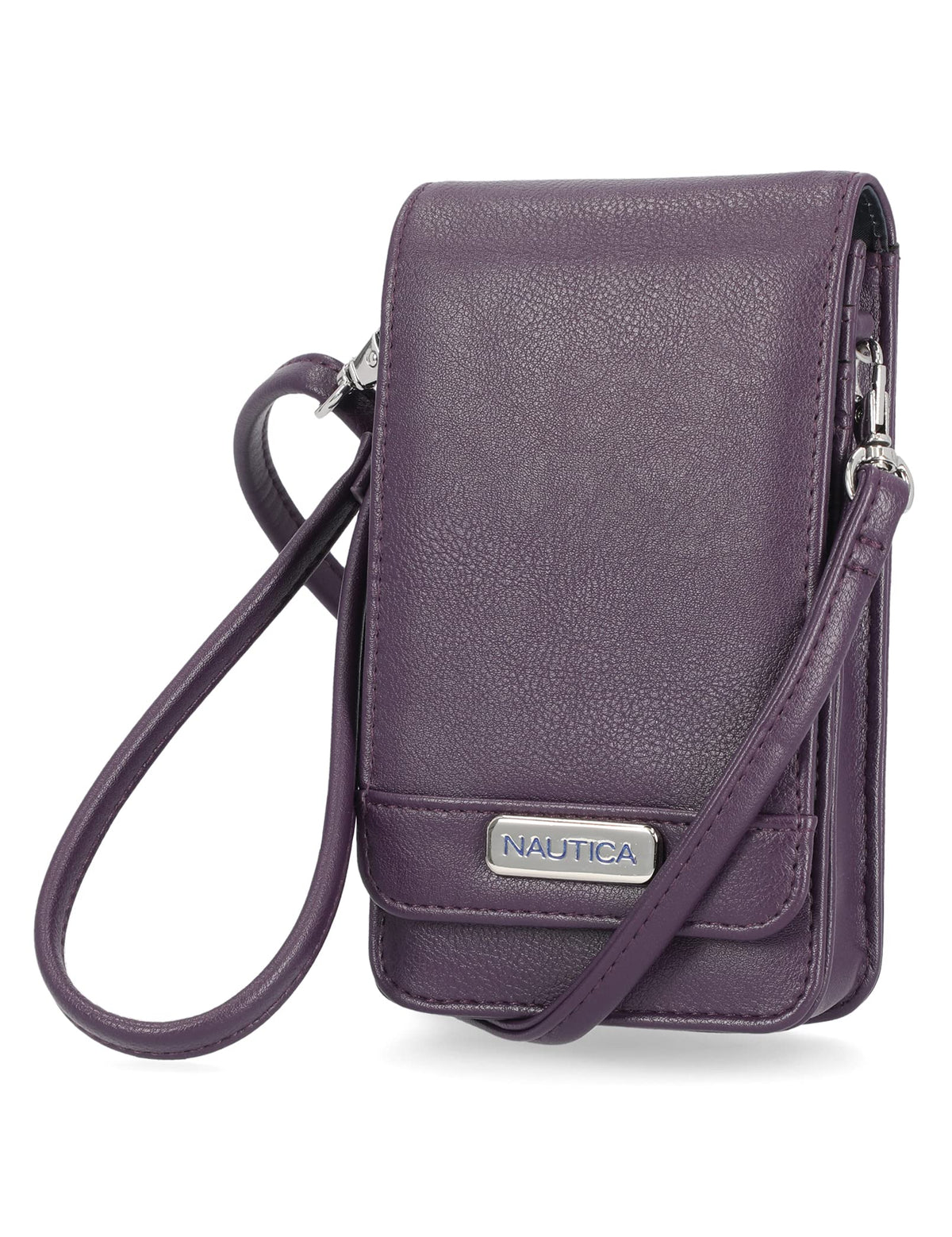 Nautica Catalina RFID Womenâ€™s Crossbody Bag, Vegan Leather Compact Cell Phone Shoulder Travel Purse Holder, Purple