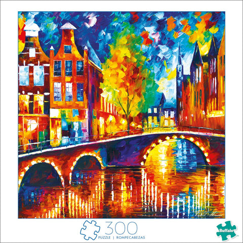 Buffalo Games - Amsterdam - 300 Large Piece Jigsaw Puzzle for Adults Challenging Puzzle Perfect for Game Nights - 300 Large Piece Finished Puzzle Size is 18.00 x 18.00